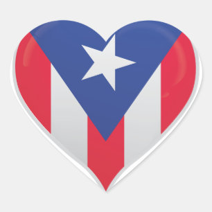 autocollant de coeur du drapeau d'amour Porto Rico