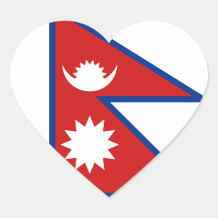 Autocollant de coeur du drapeau du Népal