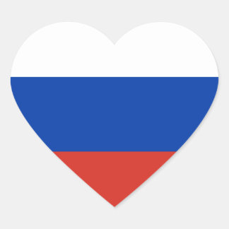 Autocollant de coeur du drapeau russe