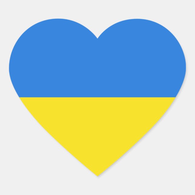 Autocollant de coeur du drapeau ukrainien (Devant)