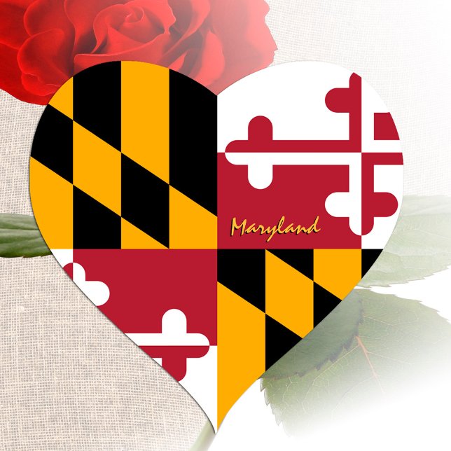 Autocollant de coeur du Maryland, drapeau patrioti (Créateur téléchargé)