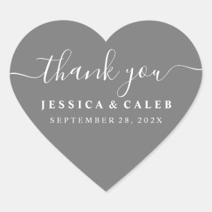 Autocollant de cœur Merci pour le couple