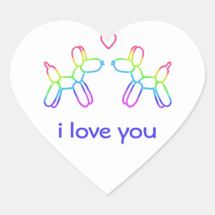 Autocollant de coeur pour chien de ballon personna