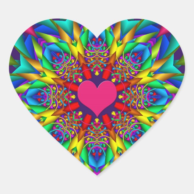 Autocollant de coeur romantique (Devant)