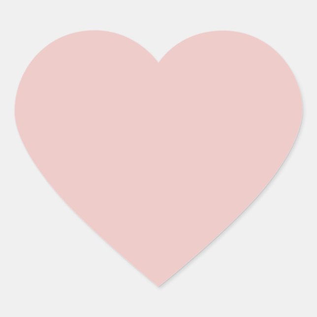 Autocollant de coeur rose clair de couleur tendanc (Devant)
