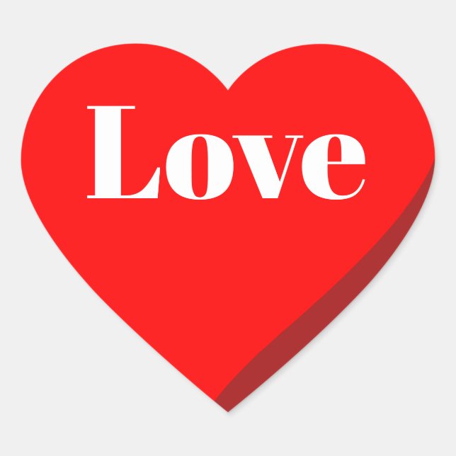 Autocollant de cœur rouge 3D Love (Devant)