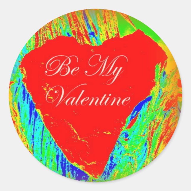 autocollant de coeur rouge valentine (Devant)