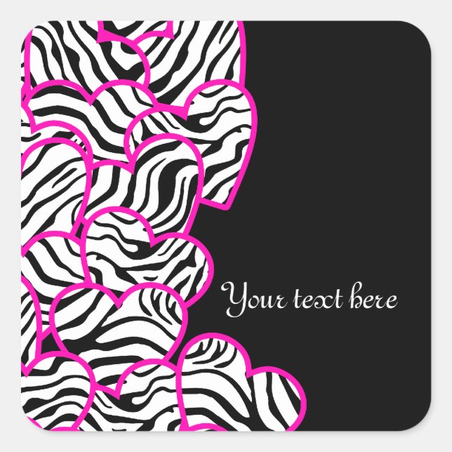 Autocollant de coeur Zebra (Devant)