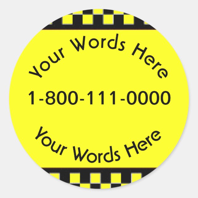 Autocollant de compagnie de taxi sur mesure (Devant)