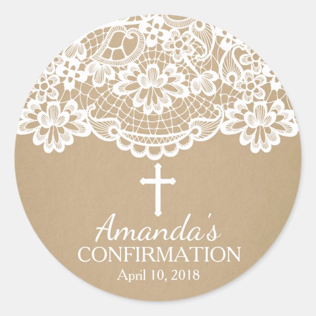 Autocollant de confirmation de dentelle Vintage Kr (Devant)