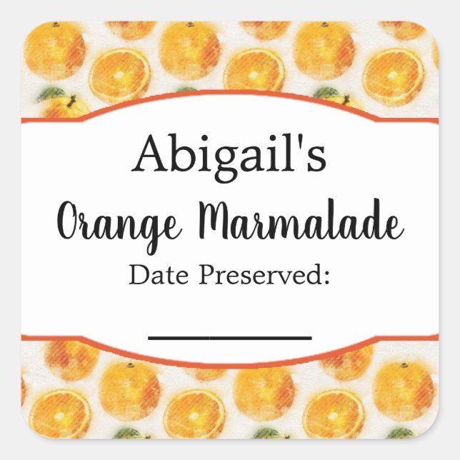 Autocollant de conserve Fruit orange (Devant)