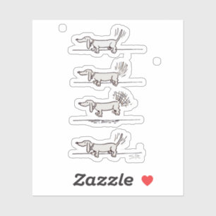 Autocollant de contour gris Dachshund