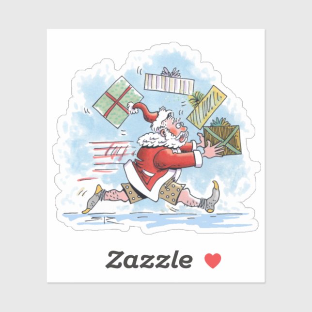 Autocollant de contour non préparé père Noël (Feuille)