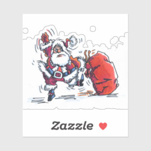 Autocollant de contour Père Noël en colère