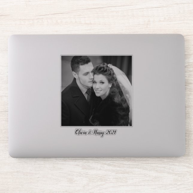 Autocollant de contour photo de mariage personnali (Ordinateur)