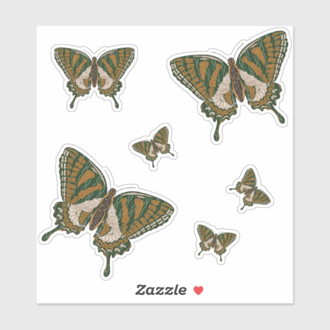 Autocollant de contours à queue noire autochtone (Feuille)