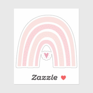 Autocollant de contours arc-en-ciel rose Boho