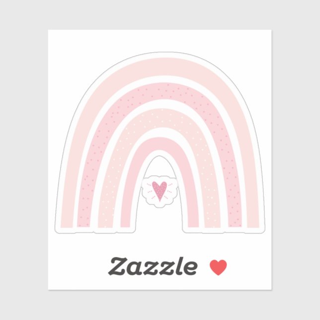 Autocollant de contours arc-en-ciel rose Boho (Feuille)