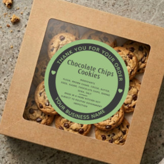 Autocollant de cookie à ingrédient de droit de cot