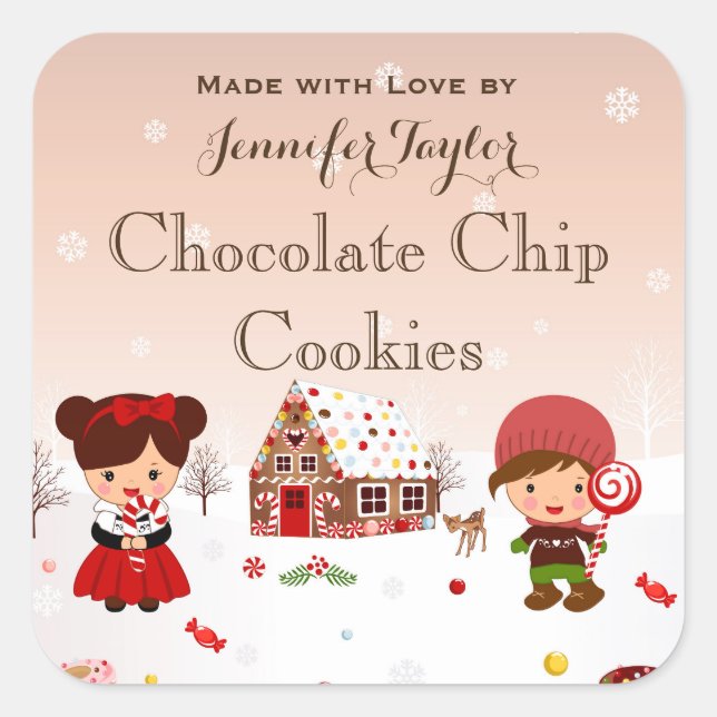 autocollant de cookie de Noël fête de fête de fave (Devant)