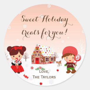 autocollant de cookie de Noël fête de fête de fave