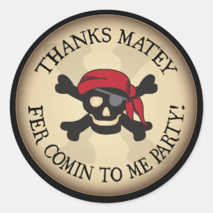 Autocollant de copain de Merci de crâne de pirate