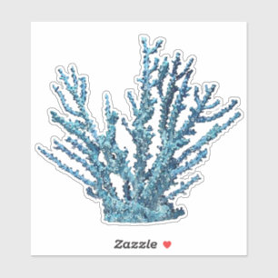 Autocollant de corail bleu