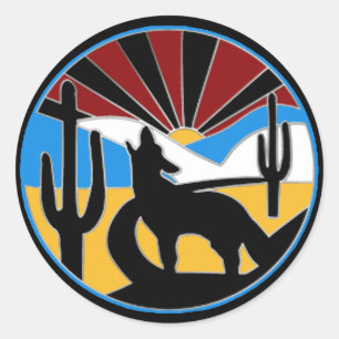 Autocollant de coucher du soleil de désert