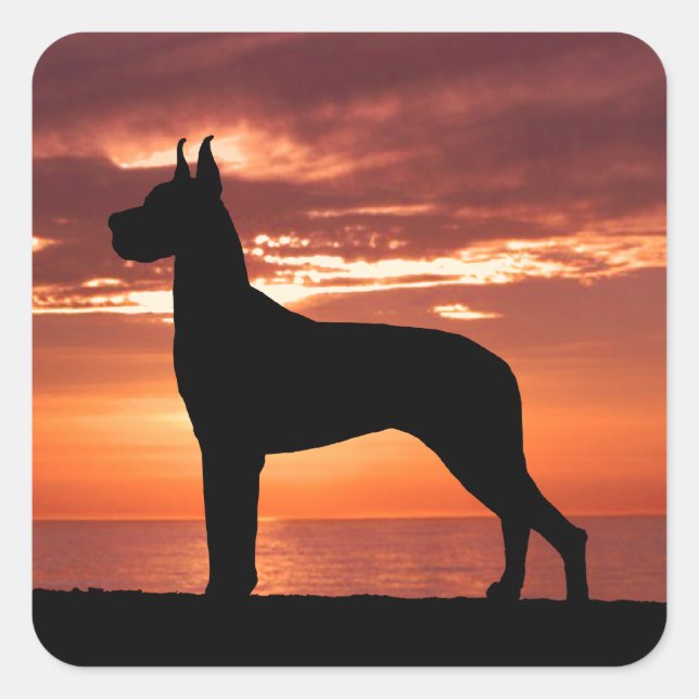 Autocollant de coucher du soleil de great dane (Devant)