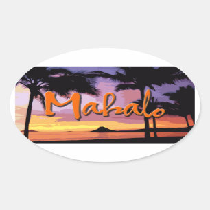Autocollant de coucher du soleil de Mahalo