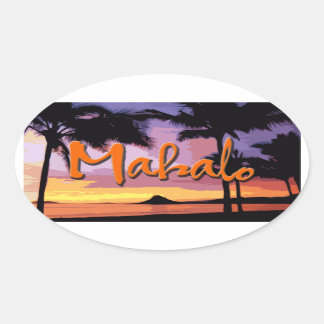 Autocollant de coucher du soleil de Mahalo