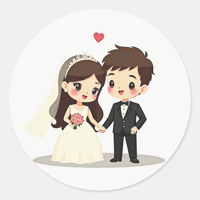 Autocollant de couple pour le jour du mariage (Devant)