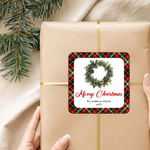 Autocollant de couronne de Noël vintage personnali