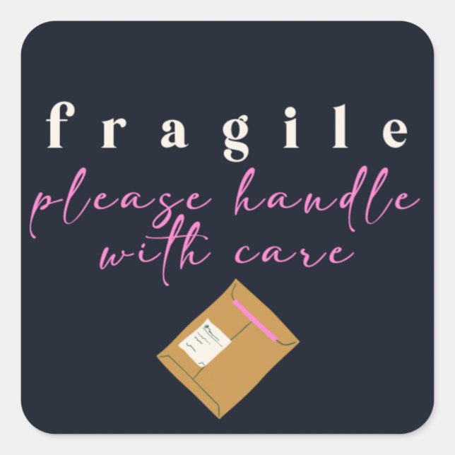 Autocollant de courrier heureux fragile (Devant)