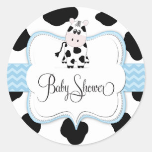 Autocollant de cowboy de vache dans le bleu