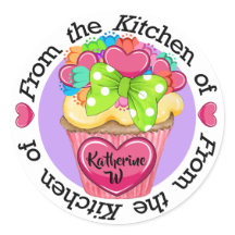 Autocollant de cuisine Valentine Cupcake