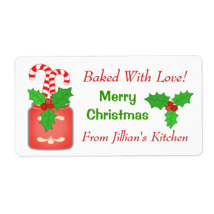 Autocollant de cuisson de Noël en texte personnali