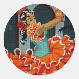 Autocollant de danseur de flamenco espagnol