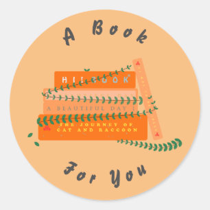 Autocollant de décoration de cadeau Un livre pou