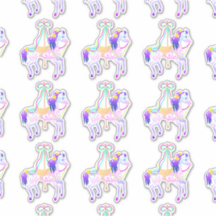 Autocollant de découpe de cheval de carrousel