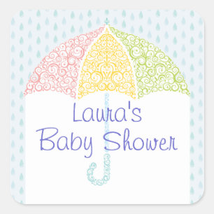 Autocollant de dentelle de baby shower de