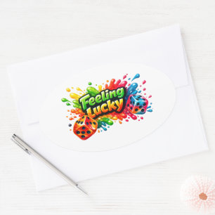 Autocollant de dés « Feeling Lucky »