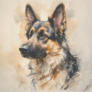 Autocollant de design d'art de chien berger allema