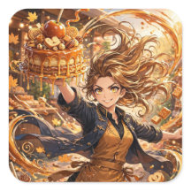 Autocollant de desserts caramel d'automne
