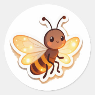 Autocollant de dessin animé d'abeille mignonne