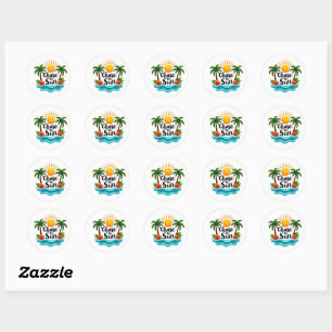 Autocollant de dessin animé Tropical Chase the Sun