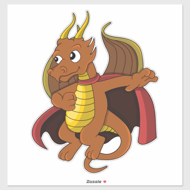 Autocollant de dessin Orange Dragon (Feuille)
