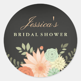 Autocollant de douche de mariage à feuillage print