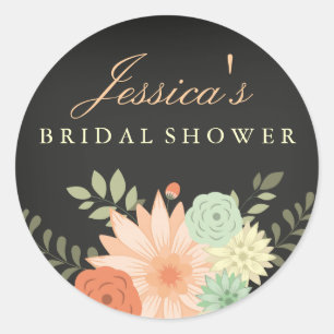 Autocollant de douche de mariage à la végétation p