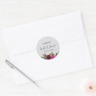 Autocollant de douche de mariage floral aquarelle
